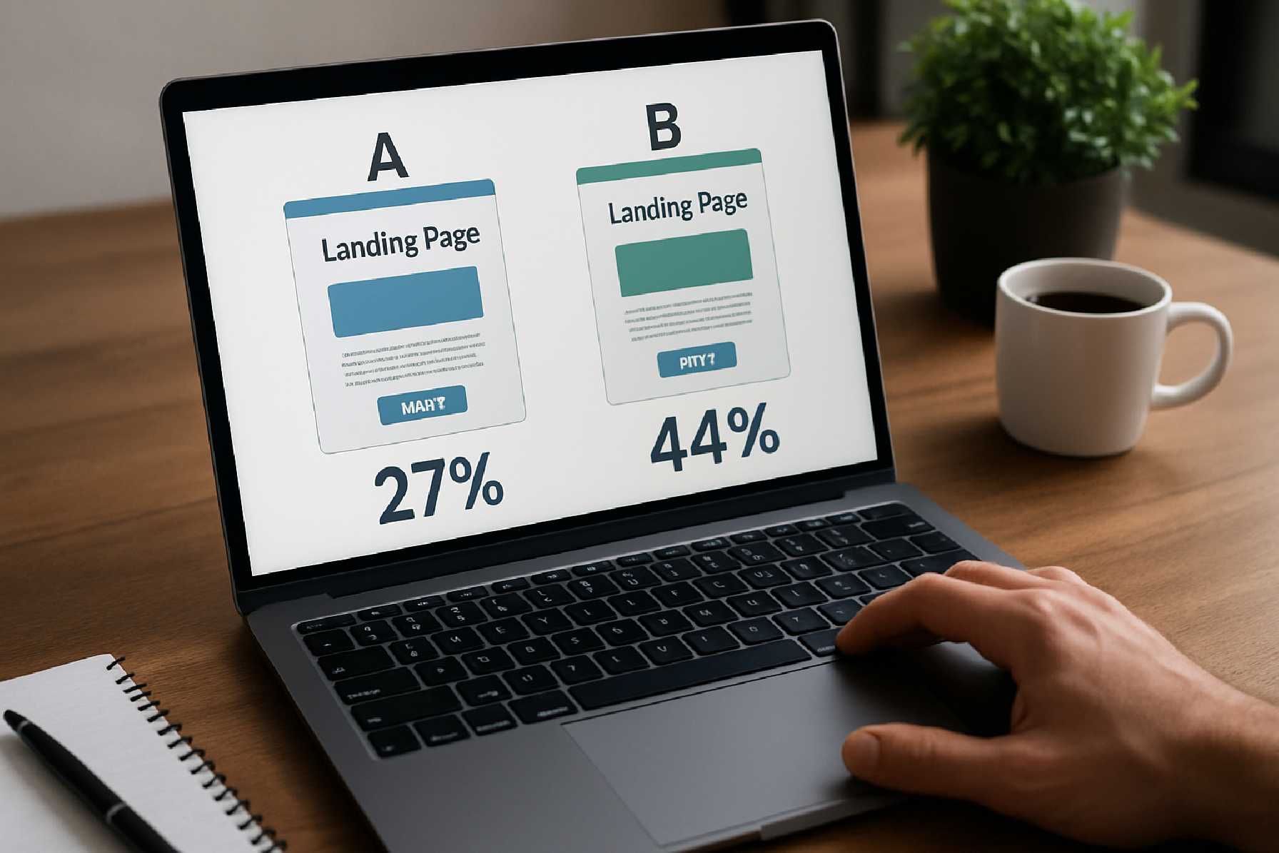 דף נחיתה עם A/B Testing